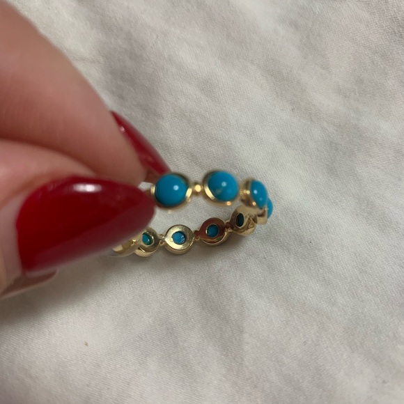 NWT JTV Turquoise 18K Gold Over Silver Ring - Picture 5 of 7